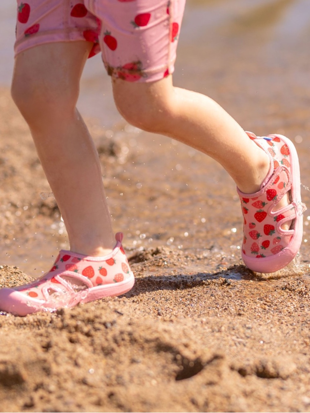 Jan & Jul Kids Pink Strawberry Print Slip-On Shoes